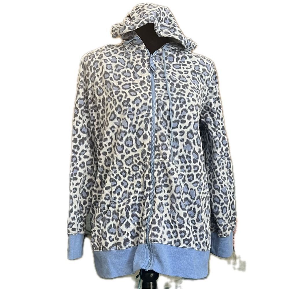 All American comfort women’s size‎ small full zip leopard print hoodie